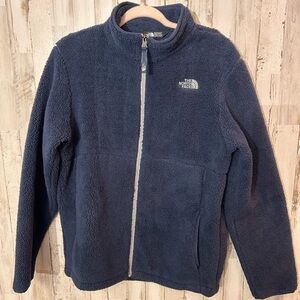 The North Face Boys Fleece Jacket Navy Blue Size XL